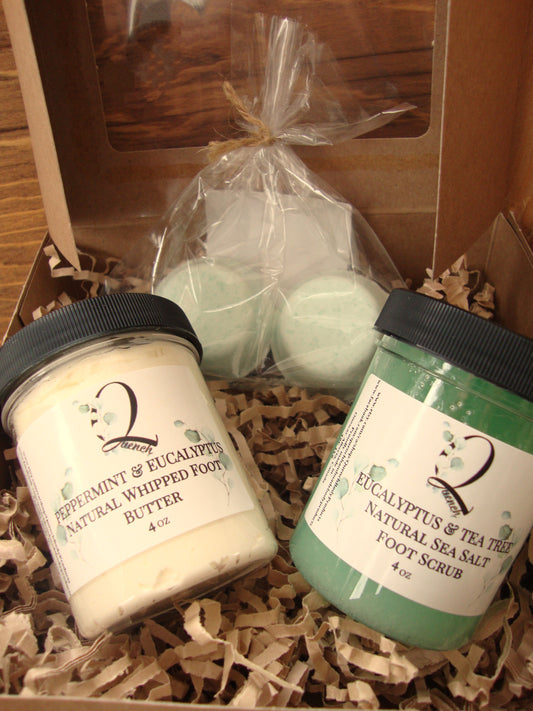 Organic Foot Care Gift Set: Eucalyptus & Tea Tree